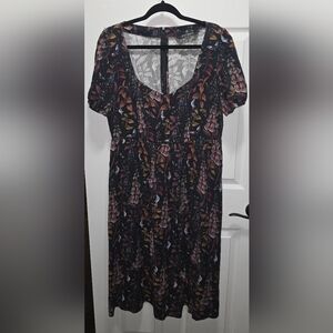 Foxglove Button Detail Midi Dress